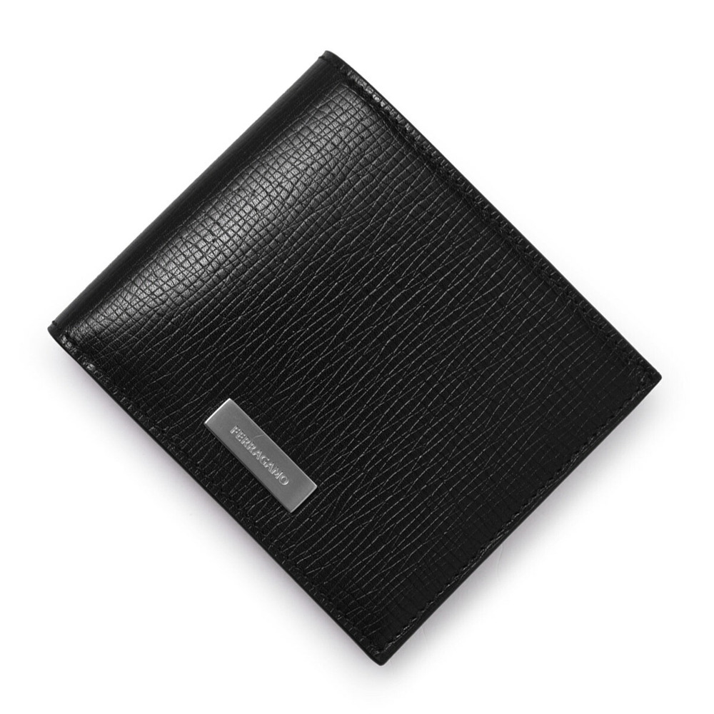 Ferragamo Black Lingotto Revival Bifold Wallet